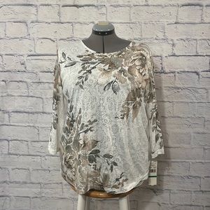 Alfred Dunner Women's 3/4 Top